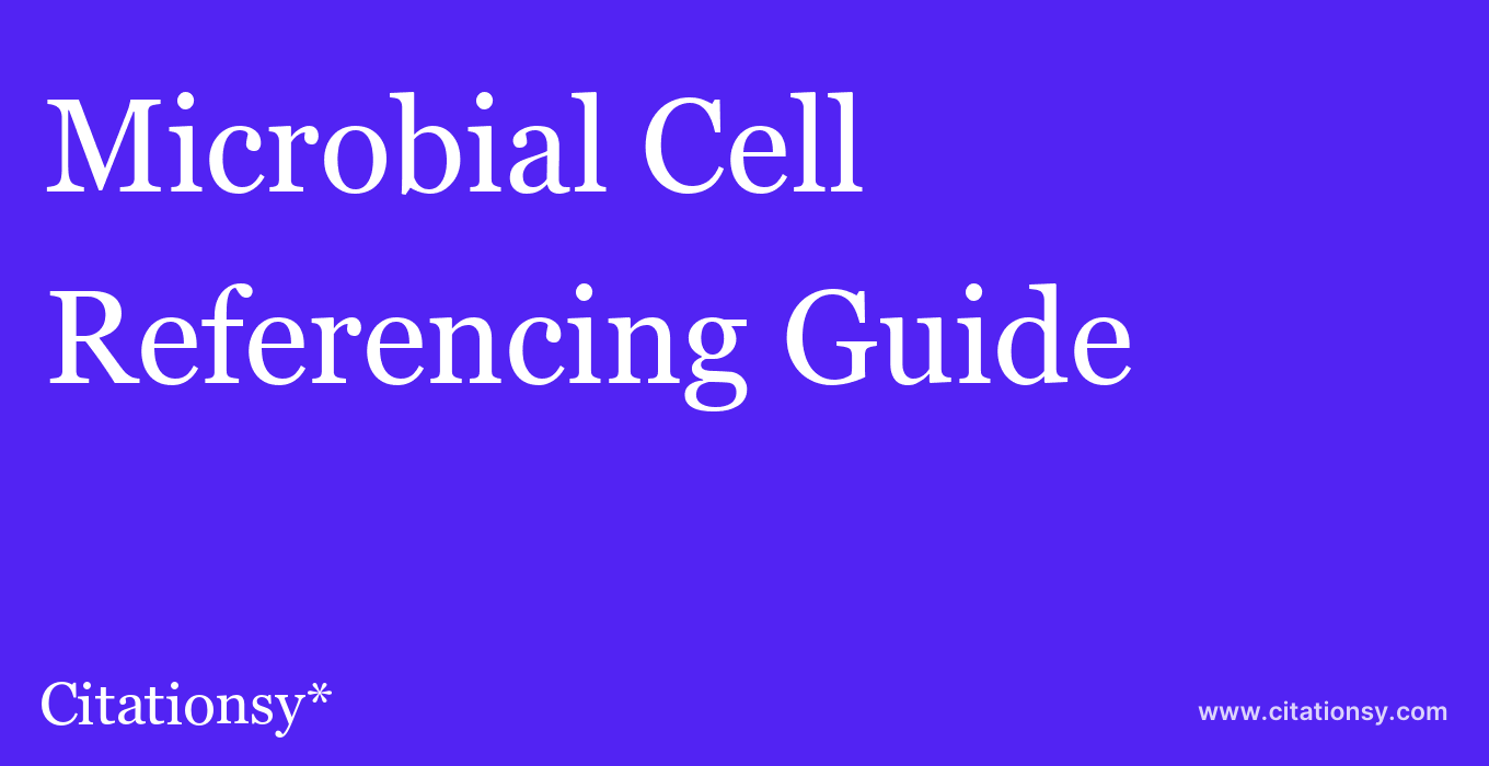 cite Microbial Cell  — Referencing Guide